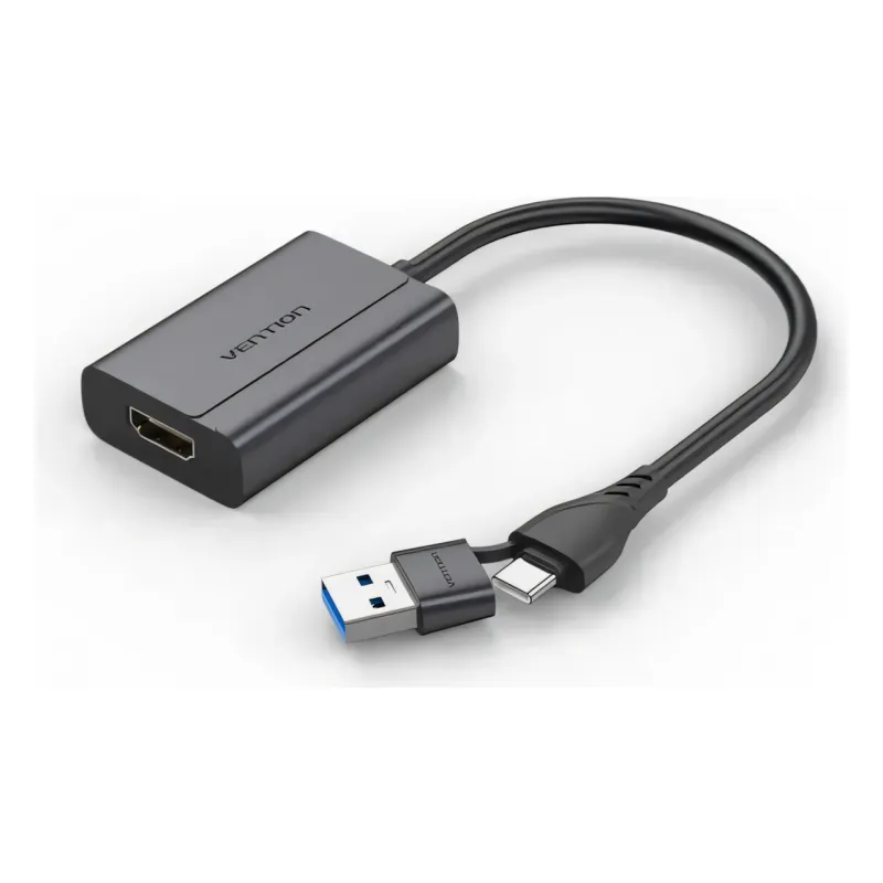 ACYHB, VENTION, USB-C and USB-A to HDMI Converter Gray Aluminium Alloy Type