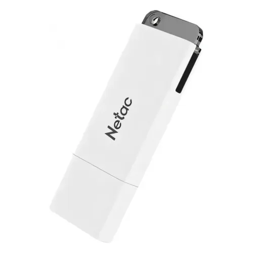 NETAC, U185, 64GB, USB 2.0 with LED indicator, White+Black