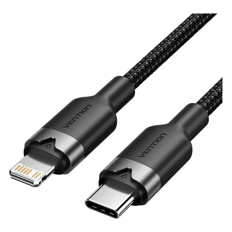 LALBH, VENTION, USB 2.0 Type-C Male to Lightning Male 3A Cable 2M Aluminum Alloy Type
