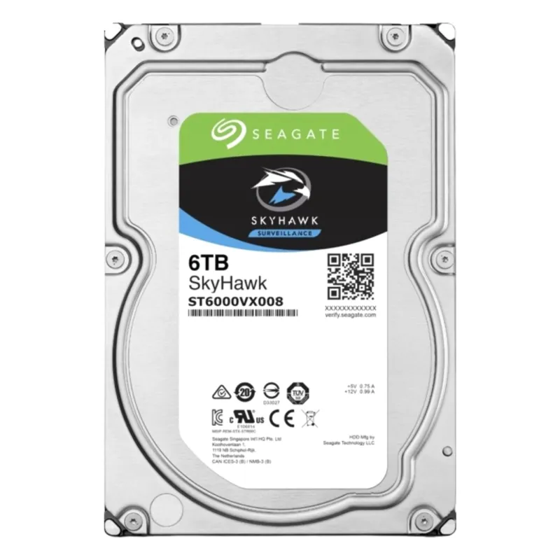 ვიდეომეთვალყურეობის სერიის მყარი დისკი Seagate Skyhawk ST6000VX008 6TB