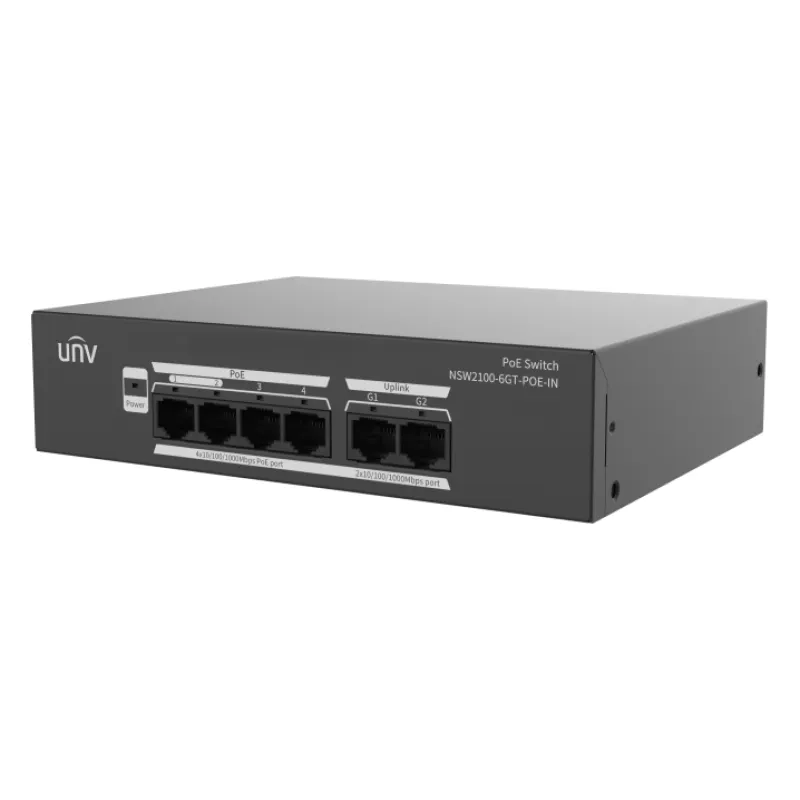 მართვადი PoE სვიჩი - 4P af/at, 2G, Uniview
