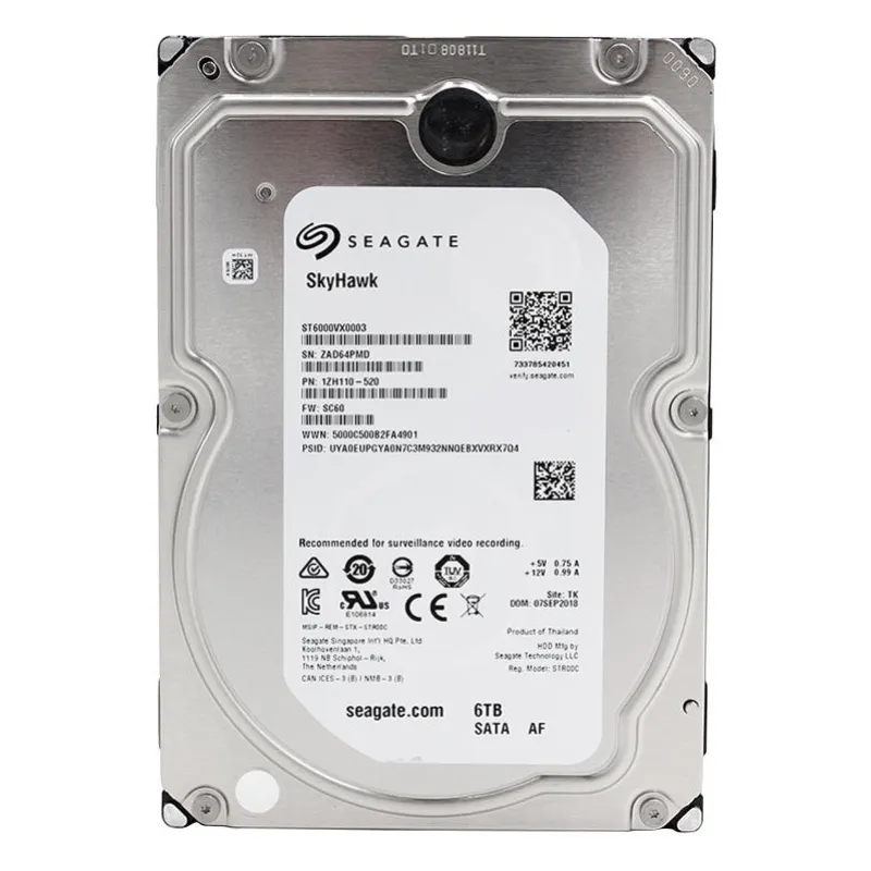 მყარი დისკი - 6TB, SATA HDD Seagate SkyHawk