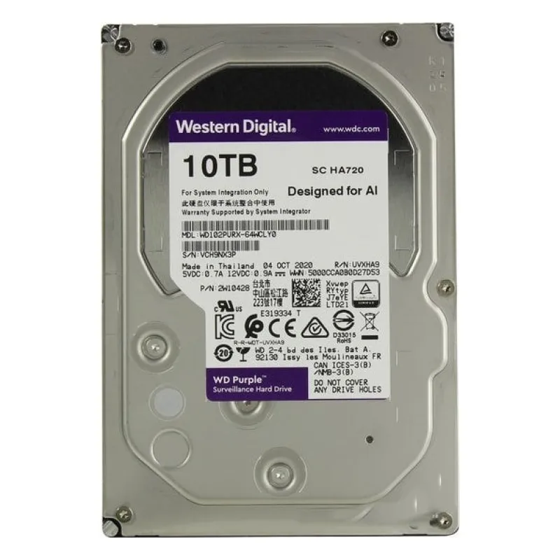 მყარი დისკი - 10TB, SATA HDD WD Purple