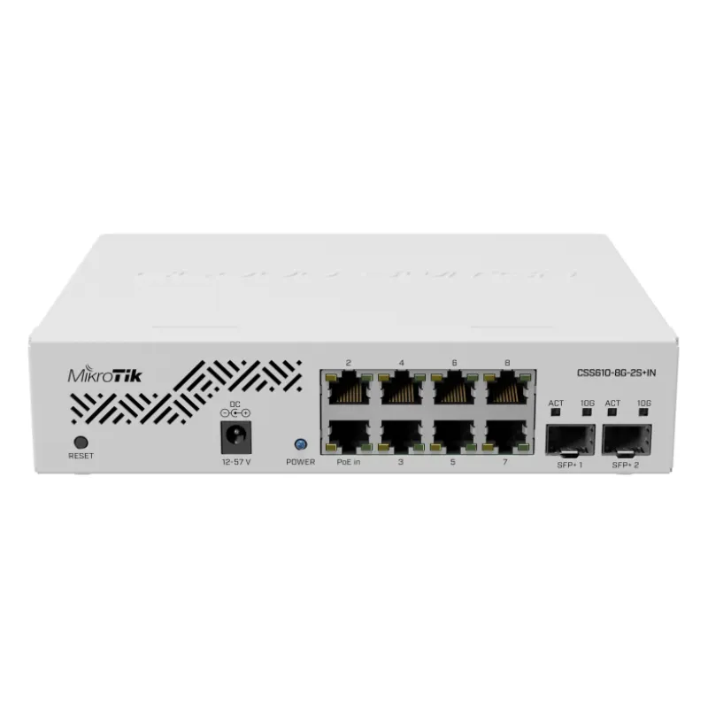 მართვადი სვიჩი - CSS610, 8G, 2S+, MikroTik