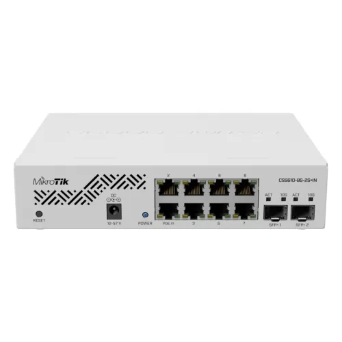მართვადი სვიჩი - CSS610, 8G, 2S+, MikroTik