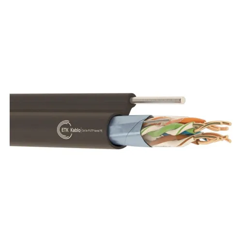 ქსელის კაბელი - Cat5e FTP 24AWG 100% სპილენძი გარე გამოყენების ლითონის ბაგირით 305 მეტრი