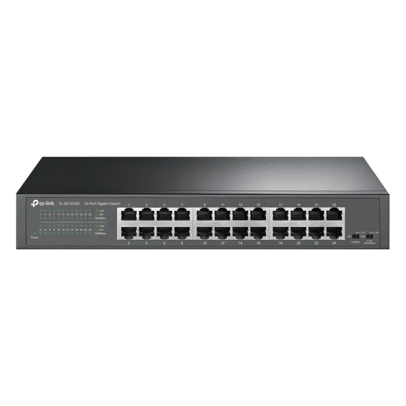 TP-Link, TL-SG1024D, 24-port Gigabit Switch, 24 10/100/1000M RJ45 ports, metal case