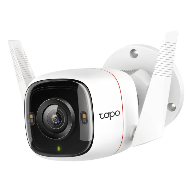 TP-Link Tapo C320WS 4მპ გარე PTZ, Wi-Fi, Mic/Speaker, SD, IP66, პლასტმასი, IR 30მ, White Light 30მ