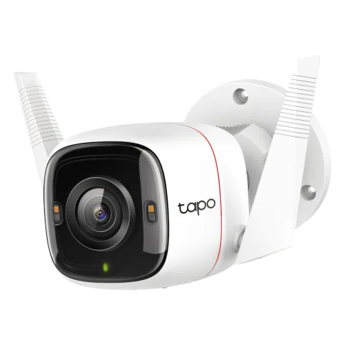 TP-Link Tapo C320WS 4მპ გარე PTZ, Wi-Fi, Mic/Speaker, SD, IP66, პლასტმასი, IR 30მ, White Light 30მ