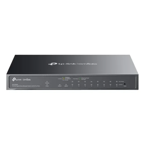 TP-Link, ES210GMP, Omada 10-Port Gigabit Easy Managed Switch with 8-Port PoE+