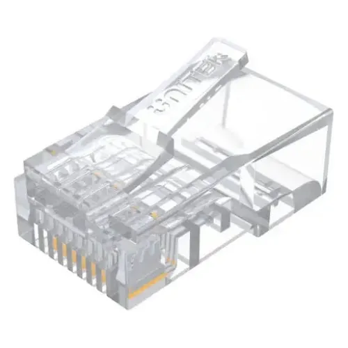 Y-OT18TP, UNITEK, Connector, UTP CAT5E RJ45 8P8C Connector 100pcs/box, 1µ gold-plated contacts, Transparent Color