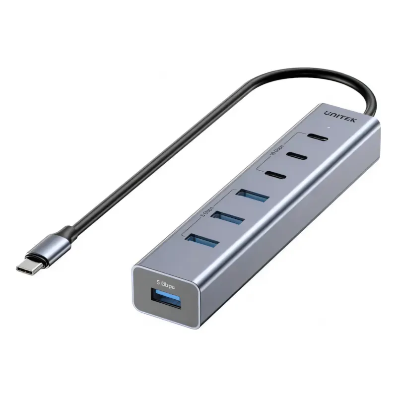 H1335A, UNITEK, USB HUB, 7-in-1 USB-C 10Gbps Hub (3*USB-C 10Gbps+ 4*USB-A 5Gbps)