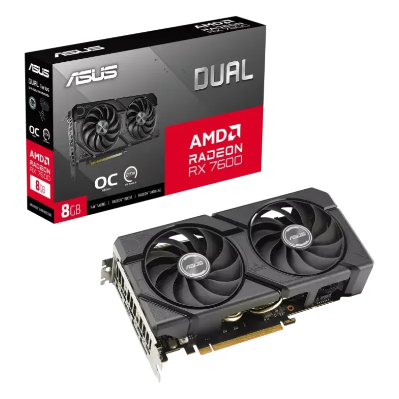 ASUS Dual Radeon™ RX 7600 EVO OC Edition 8GB GDDR6