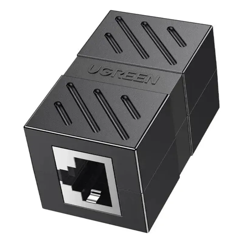 NW114 UGREEN (20390) RJ 45 Network Keystone Jack In-Line Coupler Female to Female 1pcs (Black)