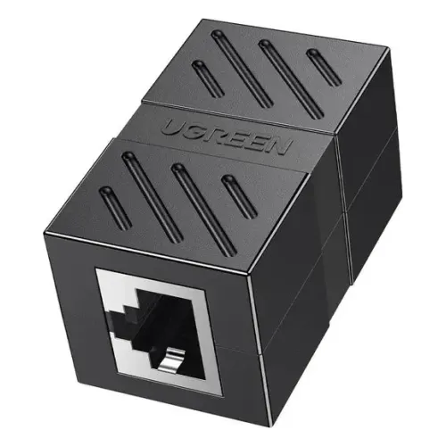 NW114 UGREEN (20390) RJ 45 Network Keystone Jack In-Line Coupler Female to Female 1pcs (Black)