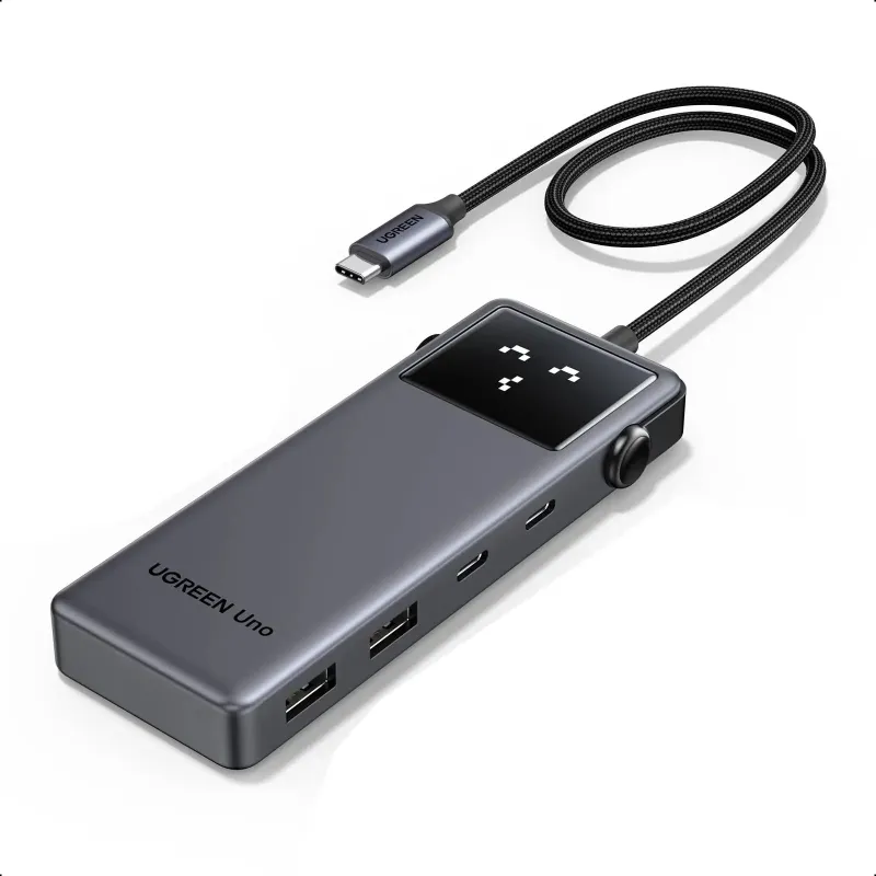 CM888, UGREEN, USB HUB, Groovy Robot, 6-in-1, HDMI, USB-A, Type-C, HUB, Space Gray