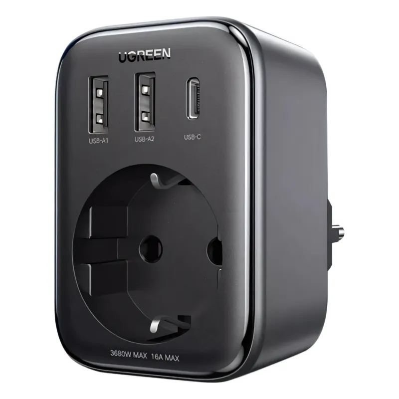 CD314, UGREEN, Adapter, 30W, 1 Socket, USB-A, USB-C, Gray