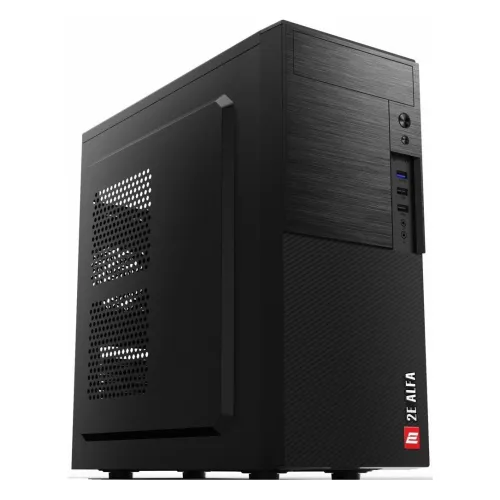 2E-E1903U-400, Computer case 2Е ALFA (E1903U-400) with PSU 2EATX400 MidT, 2xUSB2.0,1xUSB3.0 black