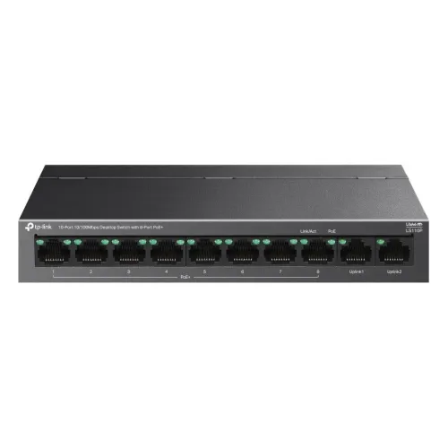 TP-Link, LS110P, 10-Port 10/100Mbps Desktop Switch with 8-Port 802.3at PoE+, 96W