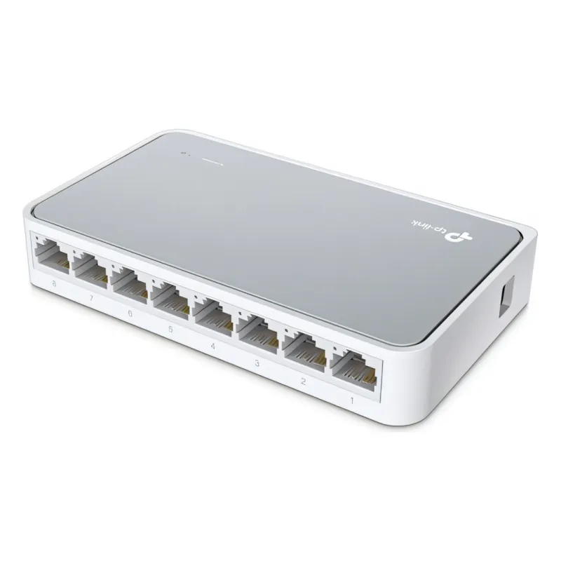 TP-Link, TL-SF1008D, 8-port 10/100M mini Desktop Switch, 8 10/100M RJ45 ports, Plastic case