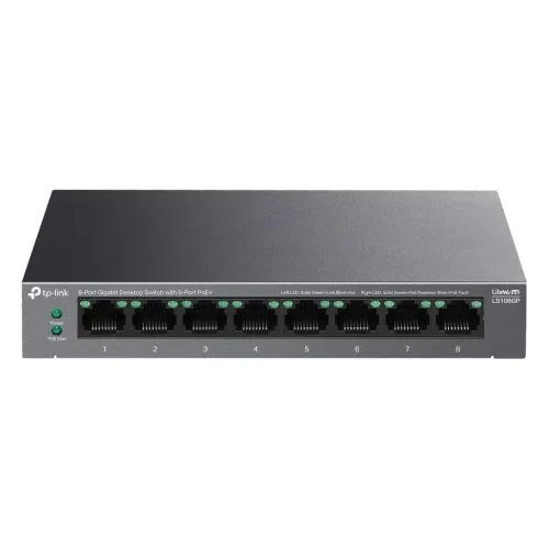 TP-Link, LS108GP, 8-Port Gigabit Desktop Switch with 8-Port PoE+