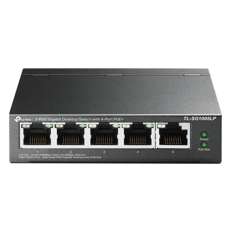 TP-Link, TL-SG1005LP, Switch, 5-Port Gigabit Desktop Switch with 4-Port PoE+