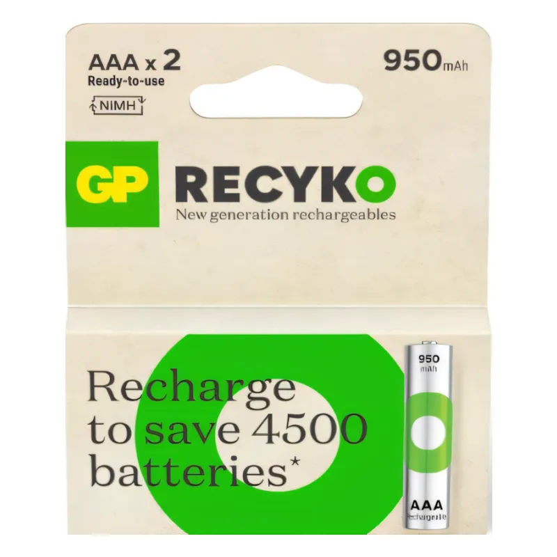 RHC103E041, GP, Battery, AAAx2, NiMH 1.2V 950mAh Rechargeable