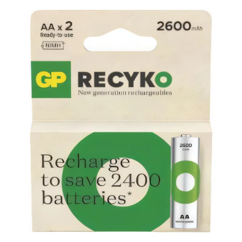GPRHC272E045, GP, Battery, AAx2 Rechargeable, NiMH 1,2V 2600mA