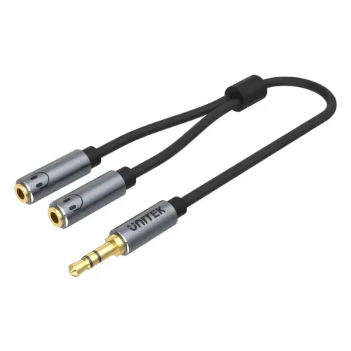 Y-C956ABK, UNITEK, 0.2M, 3.5MM AUX Audio Cable - Male to 2*Female