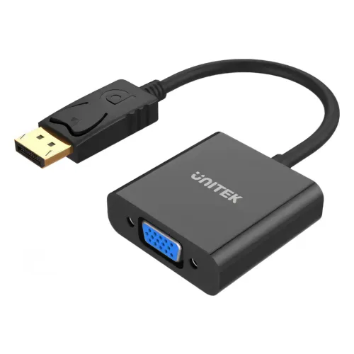 Y-5118E, UNITEK, 0.2m Display Port Male to VGA Female Adapter