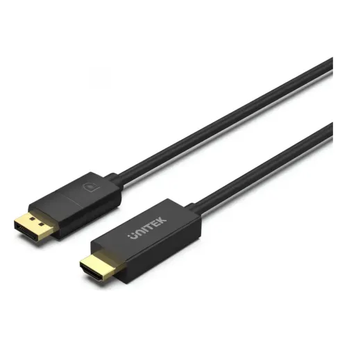 V1608A, UNITEK 1.8M, DP1.2 To HDMI 4K 60Hz Adapter Cable, Balck