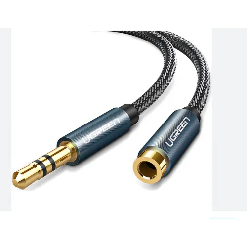 UGREEN AV118 (50440), 3.5mm Male to Female, Extension Cable, Black/Gold