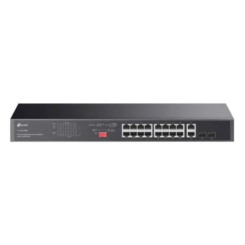 TP-Link, TL-SG1218MP, 16× Gigabit PoE+ RJ45 ports, 2× Gigabit on-PoE RJ45 ports, and 2× Combo Gigabit SFP slots 802.3af/at