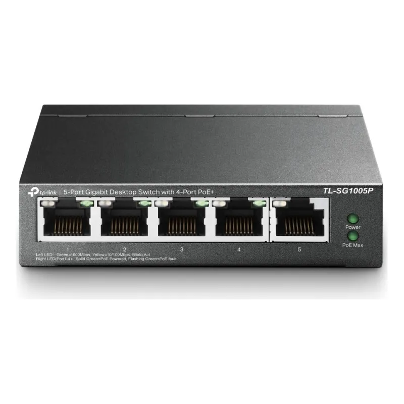 TP-Link, TL-SG1005P, 5-Port Gigabit Desktop Switch with 4-Port PoE