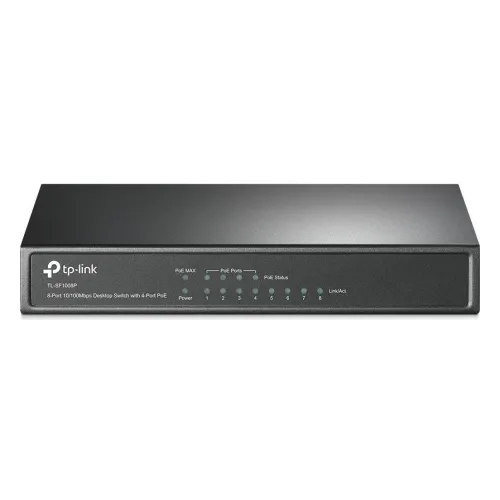 TP-Link, TL-SF1008P, 8-port 10/100M Desktop Switch, 4 PoE 10/100M RJ45 ports, Plastic case