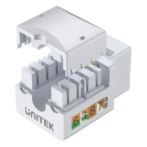 T012A UNITEK CAT6 Modular Keystone Jack (UTP), 90 degree, compatible with T568A/T568B