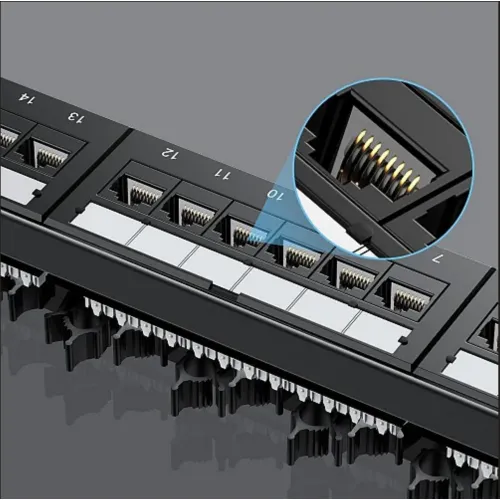 T003A, UNITEK, CAT6 24-Port RJ45 Patch Panel (UTP), 482mm x 97.5mm x 43mm