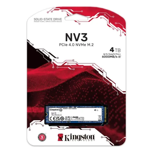Kingston, NV3 PCIe 4.0 NVMe SSD, 4000GB, 2280 PCIe