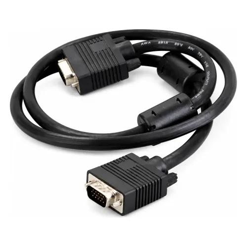 KDVGA1001-2M, Kingda, 3+4 VGA Cable, Al shield, Copper, Nickel Plated, Connector, double Ferrites, PVC, OD 8.0MM, 2M