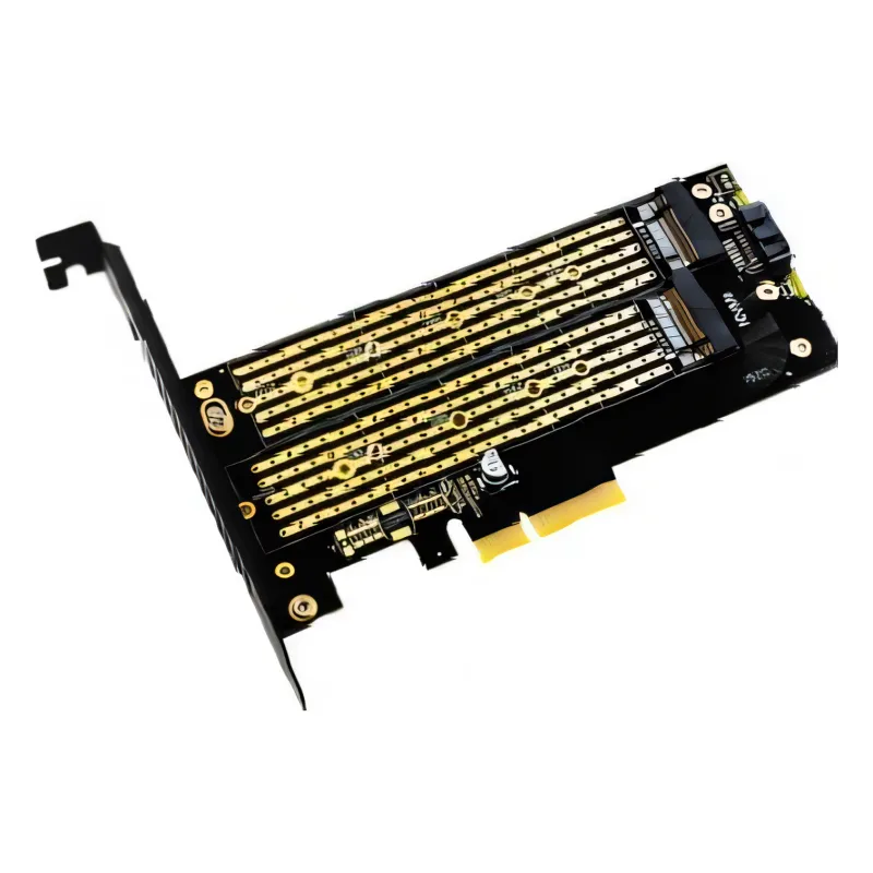Kingda, KDSATAPCIE0101 M.2 PCIE Adapter for PCIE NVMe SSD, with sata, 2 X m2 + 1 X SATA