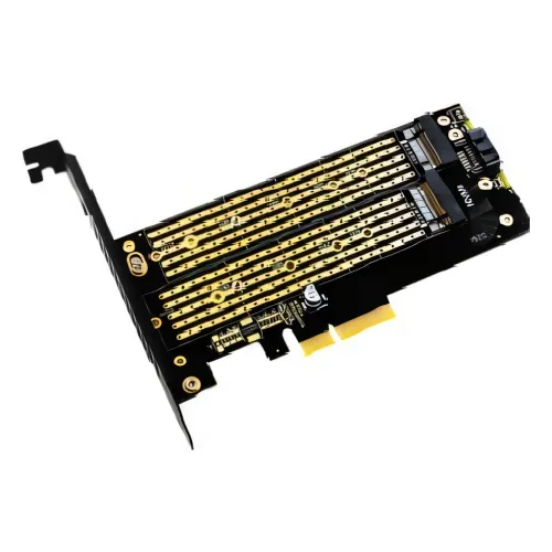 Kingda, KDSATAPCIE0101 M.2 PCIE Adapter for PCIE NVMe SSD, with sata, 2 X m2 + 1 X SATA