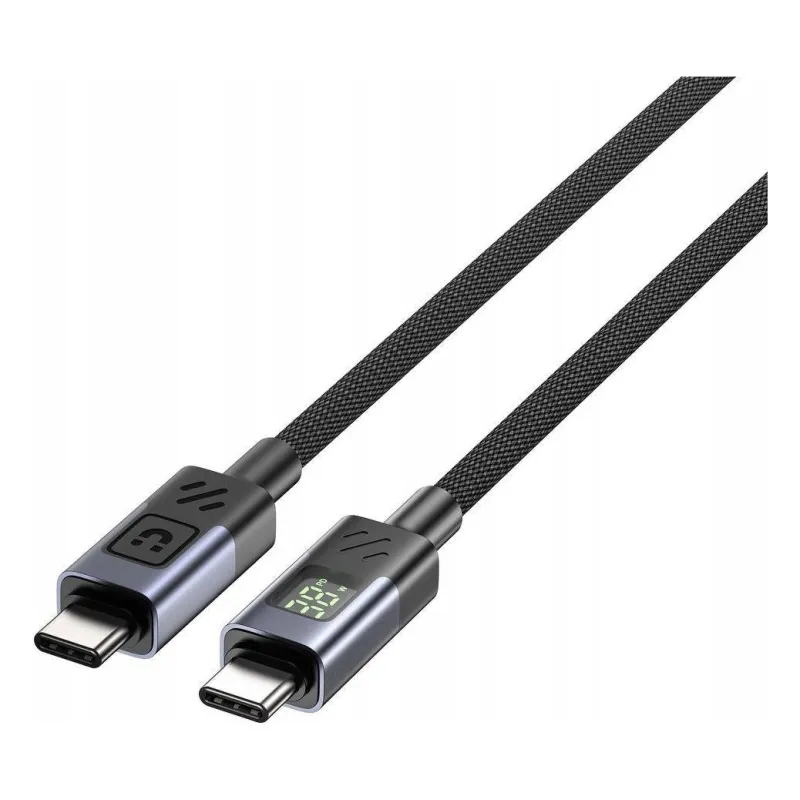C14158ABK01-1M, UNITEK, BLACK 2M USB-C PD 60w charging cable with LED Display