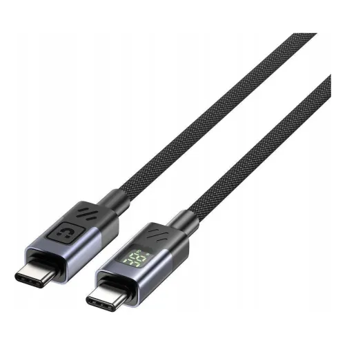 C14158ABK01-1M, UNITEK, BLACK 2M USB-C PD 60w charging cable with LED Display