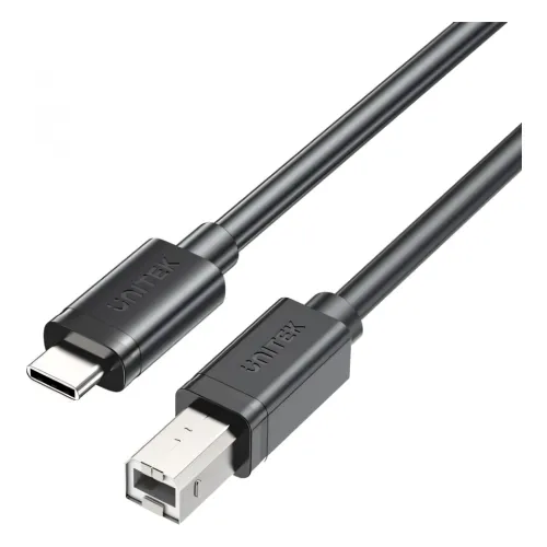 C14140ABK03-2M, UNITEK, 2M, USB-C 480Mbps to USB-B Printer Cable