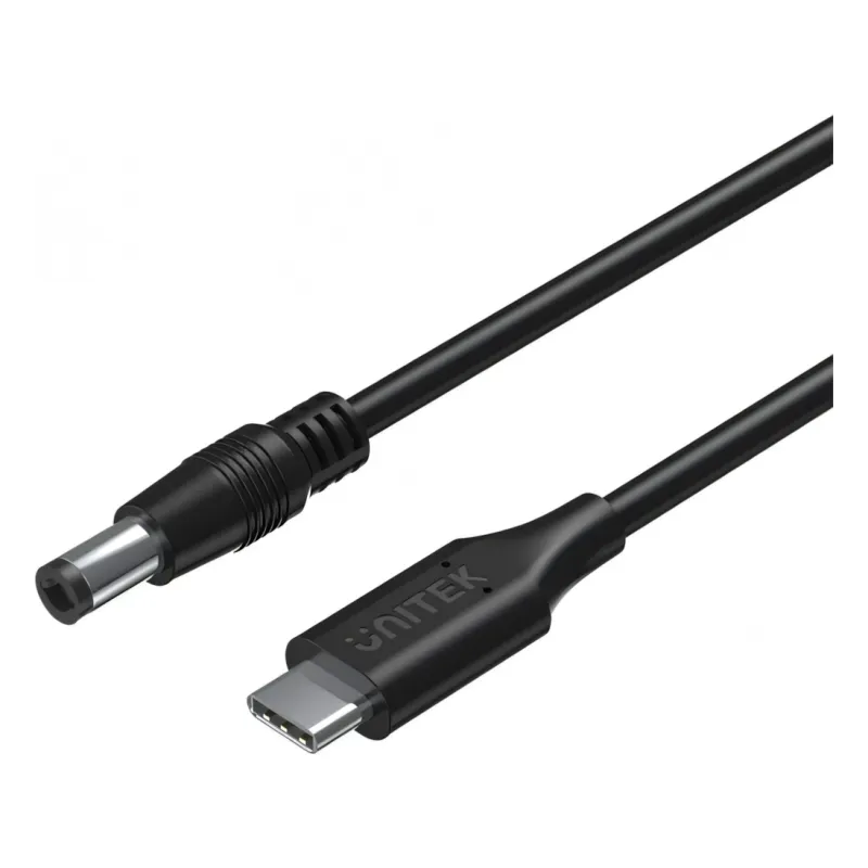 C14116BK-1.8M, UNITEK, 1.8M, 65W USB-C to DC5.5*2.5mm Charging Cable for Toshiba Laptops