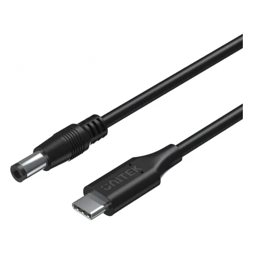 C14116BK-1.8M, UNITEK, 1.8M, 65W USB-C to DC5.5*2.5mm Charging Cable for Toshiba Laptops
