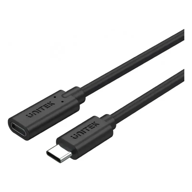 C14086BK-1M, UNITEK Type-C 1M Full-Featured USB Male to Female Extension Cable, USB3.2 CM to C FM, with DATA 10Gbps/Display 4K/P