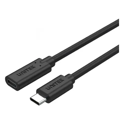 C14086BK-1M, UNITEK Type-C 1M Full-Featured USB Male to Female Extension Cable, USB3.2 CM to C FM, with DATA 10Gbps/Display 4K/P