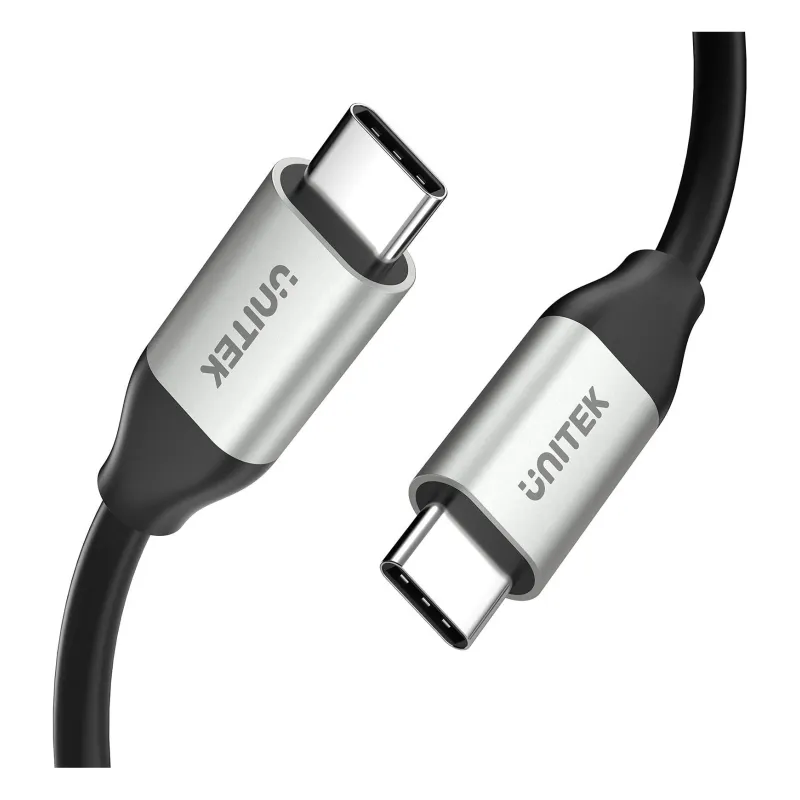 C14082ABK, UNITEK 1M, Full Featured USB-C Male to Male Cable with Data 10Gbps / PD 100W, D4K60Hz, Grey