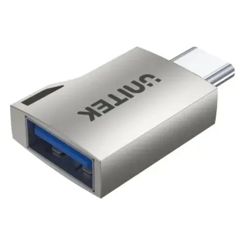 A1025GNI, UNITEK USB-C Male To USB-A Female Adapter 5Gbps, Silver otg